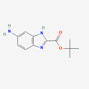 molecular formula C12H15N3O2 B8687549 tert-butyl 6-amino-1H-benzo[d]imidazole-2-carboxylate 