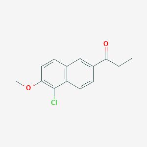 molecular formula C14H13ClO2 B8687653 1-Propanone, 1-(5-chloro-6-methoxy-2-naphthalenyl)- CAS No. 69750-45-4
