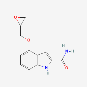molecular formula C12H12N2O3 B8687680 1H-Indole-2-carboxamide, 4-(oxiranylmethoxy)- CAS No. 62119-49-7