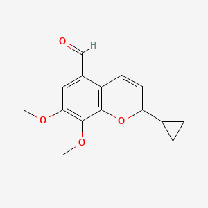 molecular formula C15H16O4 B8687698 2-cyclopropyl-7,8-dimethoxy-2H-chromene-5-carbaldehyde CAS No. 192315-06-3