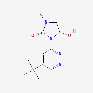 molecular formula C12H18N4O2 B8687708 2-Imidazolidinone, 3-(5-(1,1-dimethylethyl)-3-pyridazinyl)-4-hydroxy-1-methyl- CAS No. 103286-94-8