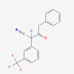 molecular formula C17H12F3NO B8687712 Benzenebutanenitrile, beta-oxo-alpha-[3-(trifluoromethyl)phenyl]- CAS No. 68084-26-4