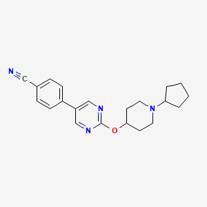 2-(1-Cyclopentylpiperidin-4-yloxy)-5-(4-cyanophenyl)pyrimidine