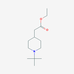 molecular formula C13H25NO2 B8687988 Ethyl 2-(1-tert-butylpiperidin-4-yl)acetate 