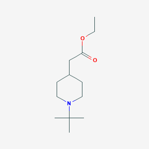 molecular formula C13H25NO2 B8687988 (1-tert-Butyl-piperidin-4-yl)-acetic acid ethyl ester 