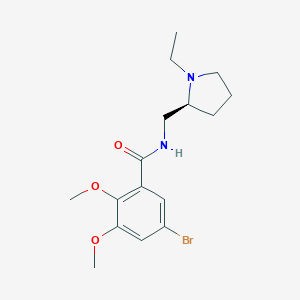 molecular formula C16H23BrN2O3 B008688 (S)-5-Bromo-N-((1-ethylpyrrolidin-2-YL)methyl)-2,3-dimethoxybenzamide CAS No. 107188-74-9
