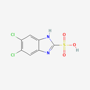 molecular formula C7H4Cl2N2O3S B8688139 1H-Benzimidazole-2-sulfonic acid, 5,6-dichloro- CAS No. 142356-39-6