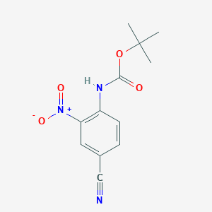 molecular formula C12H13N3O4 B8688191 tert-Butyl (4-cyano-2-nitrophenyl)carbamate 