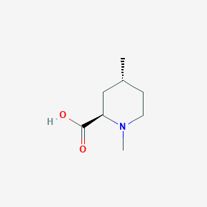 molecular formula C8H15NO2 B8688219 (2R,4R)-1,4-dimethyl-2-piperidinecarboxylic acid 