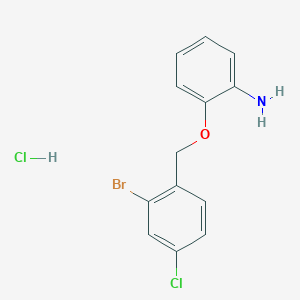 molecular formula C13H12BrCl2NO B8688377 Benzenamine, 2-[(2-bromo-4-chlorophenyl)methoxy]-, hydrochloride CAS No. 28307-75-7