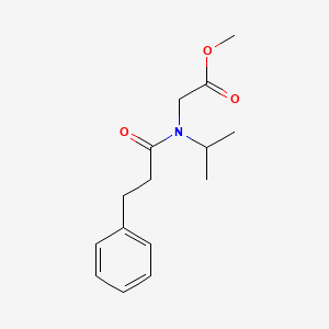 molecular formula C15H21NO3 B8688453 methyl 2-[3-phenylpropanoyl(propan-2-yl)amino]acetate 
