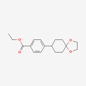 molecular formula C17H22O4 B8688706 ethyl 4-(1,4-dioxaspiro[4.5]decan-8-yl)benzoate 