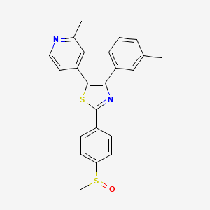 molecular formula C23H20N2OS2 B8688879 4-(3-Methylphenyl)-5-(2-methyl-4-pyridyl)-2-(4-methylsulfinylphenyl)-1,3-thiazole CAS No. 365429-96-5