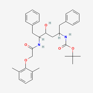 molecular formula C33H42N2O5 B8689070 tert-Butyl ((2S,4S,5S)-5-(2-(2,6-dimethylphenoxy)acetamido)-4-hydroxy-1,6-diphenylhexan-2-yl)carbamate 