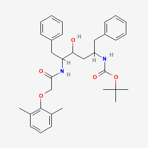 molecular formula C33H42N2O5 B8689070 tert-butyl N-[5-[[2-(2,6-dimethylphenoxy)acetyl]amino]-4-hydroxy-1,6-diphenylhexan-2-yl]carbamate 
