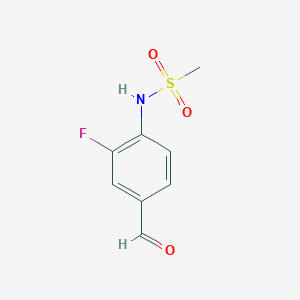 molecular formula C8H8FNO3S B8689211 N-(2-Fluoro-4-formylphenyl)methanesulfonamide CAS No. 824937-72-6
