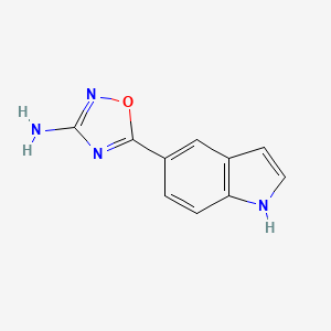 molecular formula C10H8N4O B8689228 5-(1H-indol-5-yl)-[1,2,4]oxadiazol-3-ylamine 