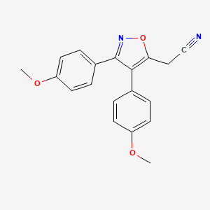 molecular formula C19H16N2O3 B8689238 2-(3,4-Bis(4-methoxyphenyl)isoxazol-5-yl)acetonitrile CAS No. 97941-17-8