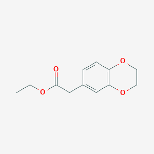 molecular formula C12H14O4 B8689260 Ethyl 2-(2,3-dihydrobenzo[b][1,4]dioxin-7-yl)acetate 