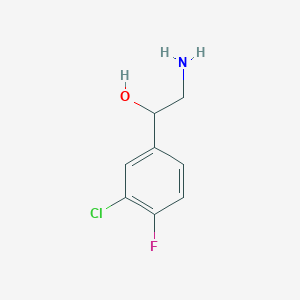 molecular formula C8H9ClFNO B8689279 2-Amino-1-(3-chloro-4-fluorophenyl)ethan-1-ol 