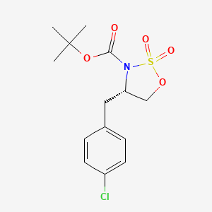 molecular formula C14H18ClNO5S B8689297 (S)-tert-Butyl 4-(4-chlorobenzyl)-1,2,3-oxathiazolidine-3-carboxylate 2,2-dioxide 