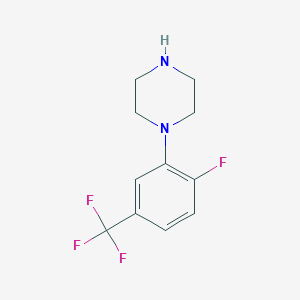 molecular formula C11H12F4N2 B8689330 1-(2-Fluoro-5-trifluoromethylphenyl)piperazine 