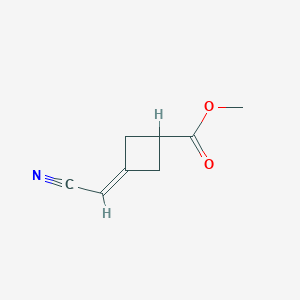 molecular formula C8H9NO2 B8689377 Methyl 3-(cyanomethylene)cyclobutanecarboxylate 