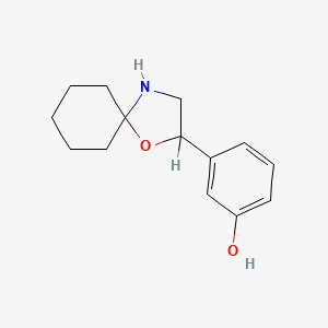 molecular formula C14H19NO2 B8689390 3-(1-Oxa-4-azaspiro(4.5)dec-2-yl)phenol CAS No. 25283-29-8