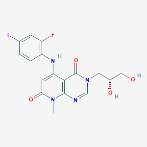 molecular formula C17H16FIN4O4 B8689425 (r)-3-(2,3-Dihydroxypropyl)-5-(2-fluoro-4-iodophenylamino)-8-methylpyrido[2,3-d]pyrimidine-4,7(3h,8h)-dione 