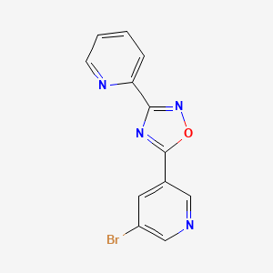 molecular formula C12H7BrN4O B8689461 3-(Pyridin-2-yl)-5-(5-bromopyrid-3-yl)-1,2,4-oxadiazole 