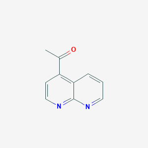 molecular formula C10H8N2O B8689655 1-[1,8]Naphthyridin-4-ylethanone, AldrichCPR 