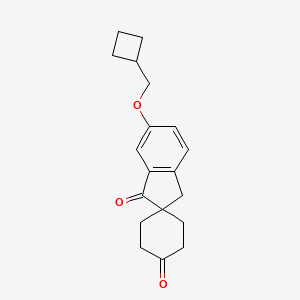 molecular formula C19H22O3 B8689745 6'-(Cyclobutylmethoxy)spiro[cyclohexane-1,2'-indene]-1',4(3'H)-dione 