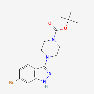 molecular formula C16H21BrN4O2 B8689786 1,1-dimethylethyl 4-(6-bromo-1H-indazol-3-yl)-1-piperazinecarboxylate 