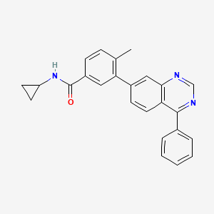 molecular formula C25H21N3O B8689895 N-cyclopropyl-4-methyl-3-(4-phenylquinazolin-7-yl)benzamide CAS No. 832114-25-7