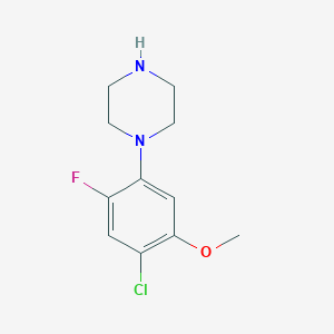molecular formula C11H14ClFN2O B8689936 1-(4-Chloro-2-fluoro-5-methoxyphenyl)piperazine CAS No. 740807-00-5