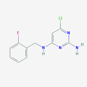 molecular formula C11H10ClFN4 B8690327 2-Amino-4-chloro-6-(2-fluorobenzylamino)-pyrimidine CAS No. 119222-41-2