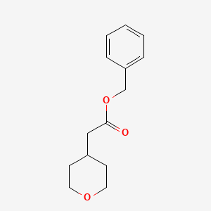 molecular formula C14H18O3 B8690399 Benzyl 2-(tetrahydro-2H-pyran-4-yl)acetate 