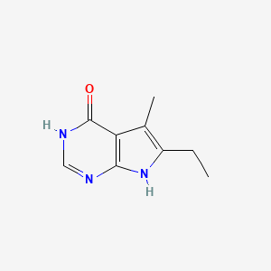 molecular formula C9H11N3O B8690418 6-Ethyl-5-methyl-7H-pyrrolo[2,3-d]pyrimidin-4-ol 