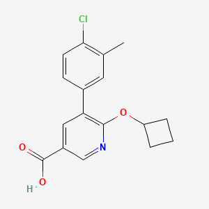 molecular formula C17H16ClNO3 B8690507 5-(4-Chloro-3-methylphenyl)-6-cyclobutoxynicotinic acid 