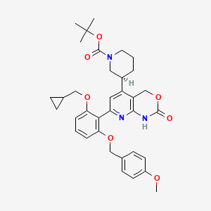 1-Piperidinecarboxylic acid, 3-[7-[2-(cyclopropylMethoxy)-6-[(4-Methoxyphenyl)Methoxy]phenyl]-1,4-dihydro-2-oxo-2H-pyrido[2,3-d][1,3]oxazin-5-yl]-, 1,1-diMethylethyl ester, (3S)-
