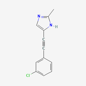 molecular formula C12H9ClN2 B8690578 5-[(3-Chlorophenyl)ethynyl]-2-methyl-1H-imidazole CAS No. 808773-38-8