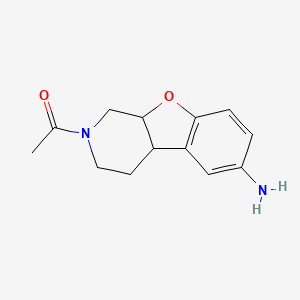 molecular formula C13H16N2O2 B8690609 1-(6-Amino-1,4,4A,9A-tetrahydrobenzofuro[2,3-C]pyridin-2(3H)-YL)ethanone 