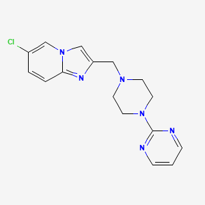 molecular formula C16H17ClN6 B8690610 6-Chloro-2-[[4-(2-pyrimidinyl)-1-piperazinyl]methyl]imidazo[1,2-a]pyridine 