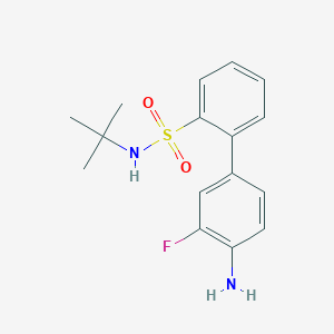molecular formula C16H19FN2O2S B8690622 4'-Amino-3'-fluoro-biphenyl-2-sulfonic acid tert-butylamide CAS No. 209919-51-7
