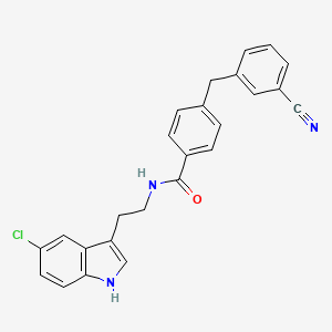 molecular formula C25H20ClN3O B8690748 N-(2-(5-Chloro-1H-indol-3-yl)ethyl)-4-(3-cyanobenzyl)benzamide 