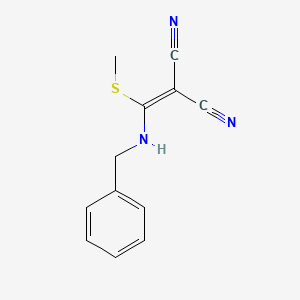 Propanedinitrile, [(methylthio)[(phenylmethyl)amino]methylene]-