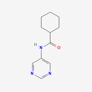 molecular formula C11H15N3O B8690963 Cyclohexanecarboxamide,n-5-pyrimidinyl- 