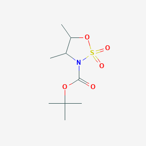 molecular formula C9H17NO5S B8691217 tert-butyl 4,5-dimethyl-2,2-dioxo-oxathiazolidine-3-carboxylate 