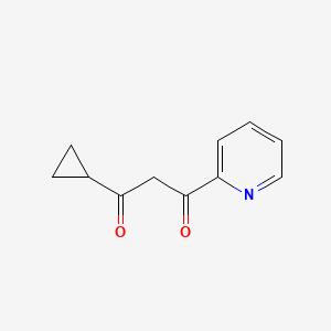 molecular formula C11H11NO2 B8691604 1-Cyclopropyl-3-(pyridin-2-yl)propane-1,3-dione 
