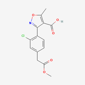 3-[2-Chloro-4-(2-methoxy-2-oxoethyl)phenyl]-5-methyl-1,2-oxazole-4-carboxylic acid